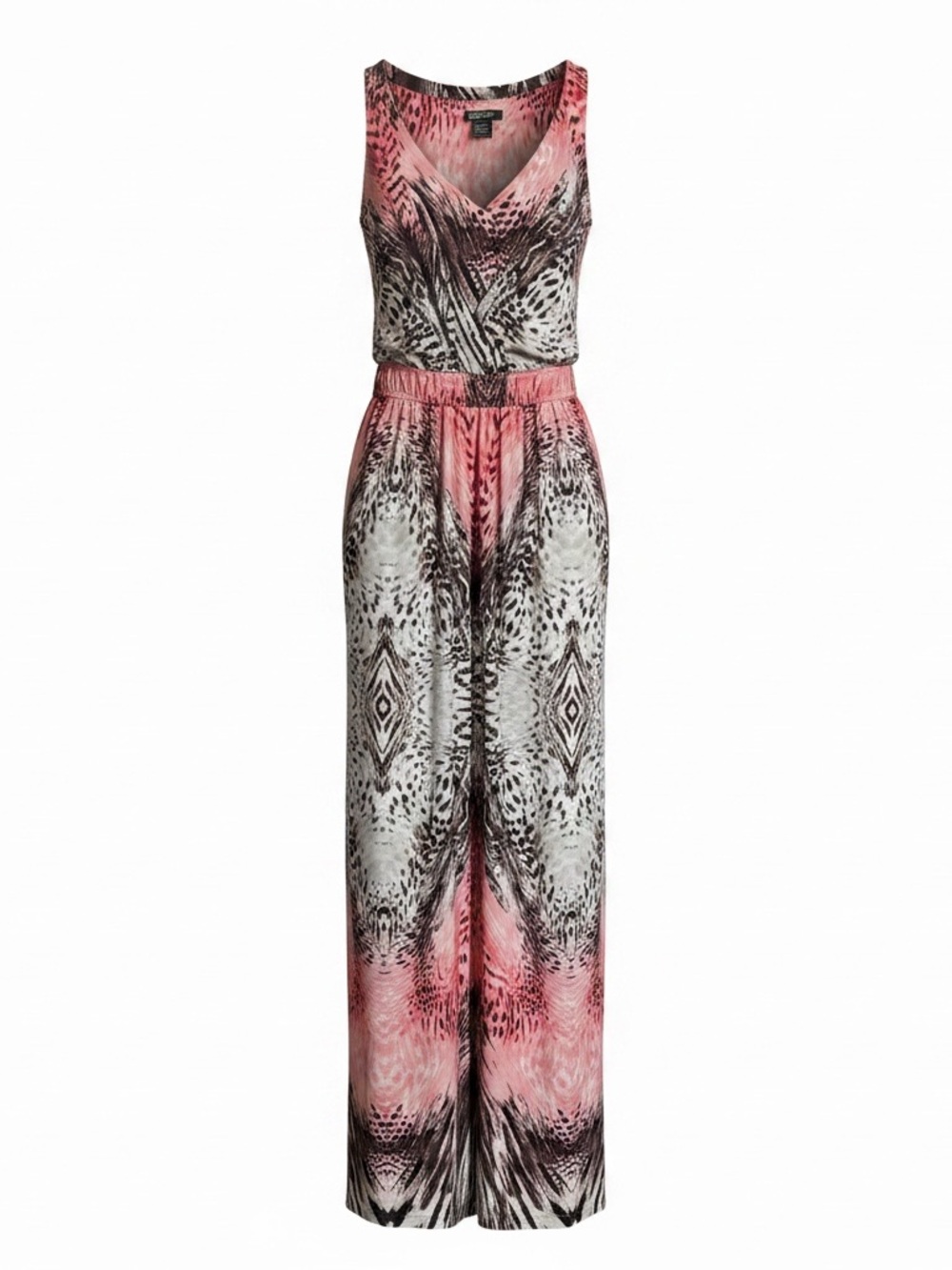 Sleeveless Pink Patterned Maxi Dress